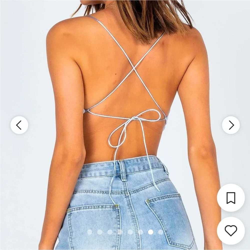 Princess Polly Women's Blue Crop Top Size 2